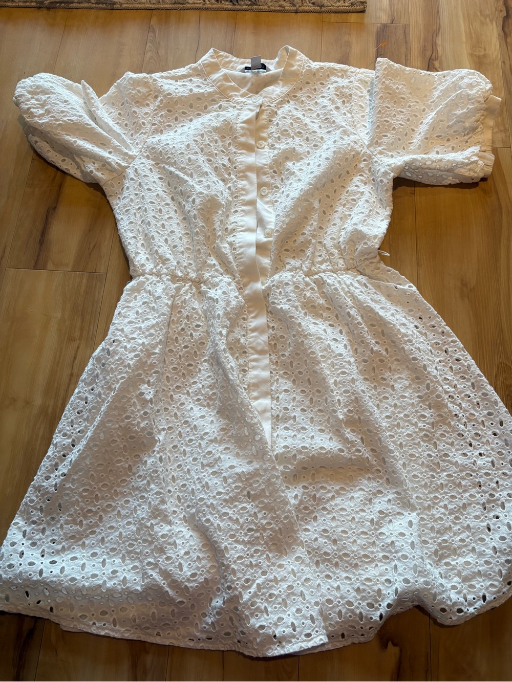 Nine West White Eyelet Short Dress
